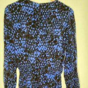 Kookai blue and black leopard print mini dress